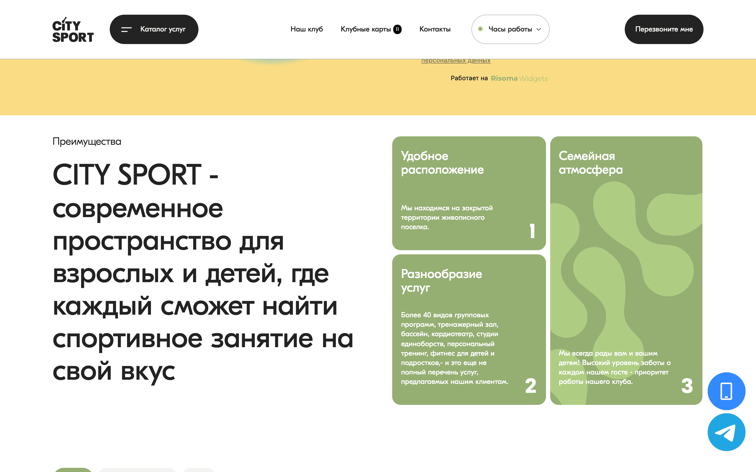 City Sport — сайт семейного фитнес-клуба Fitness&SPA — 4