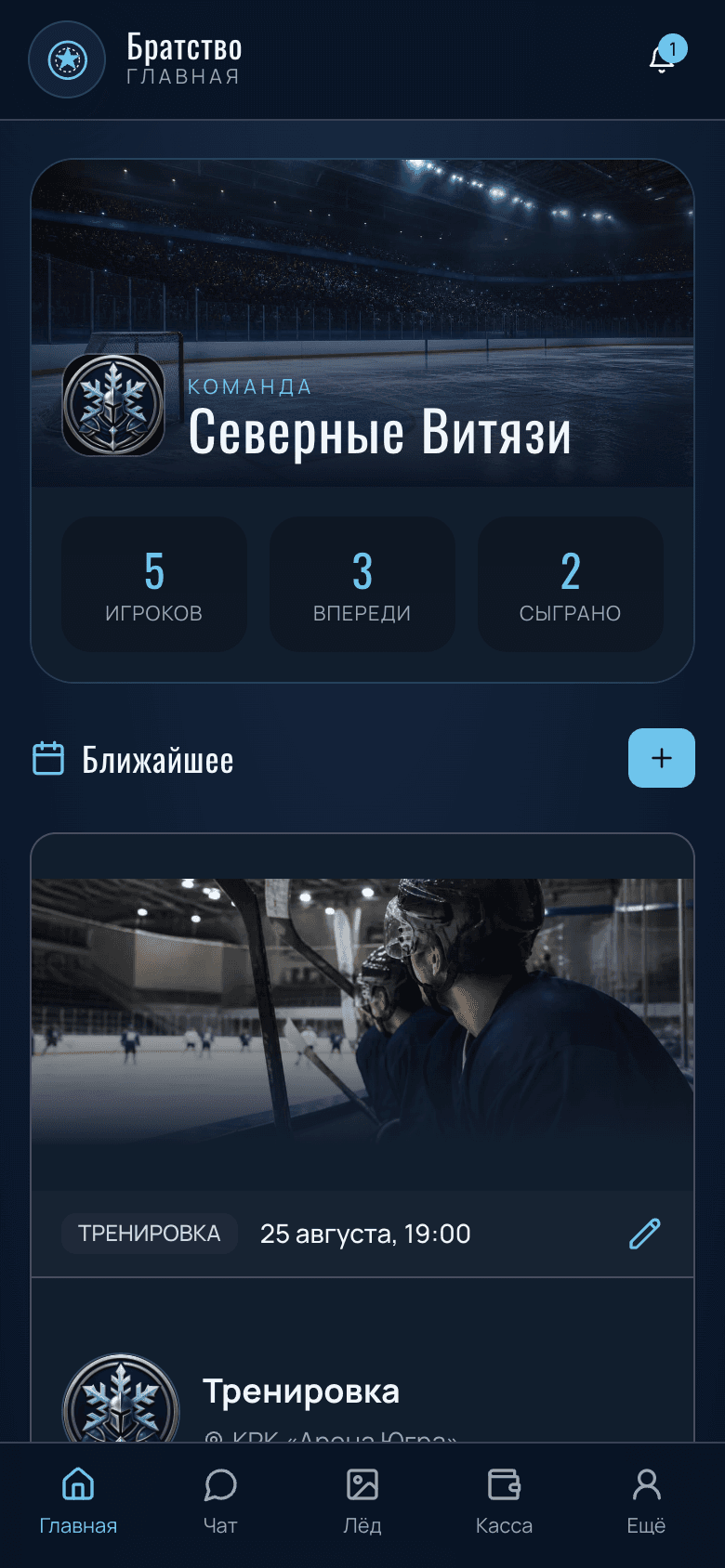 Ледовое Братство — PWA для хоккейной команды