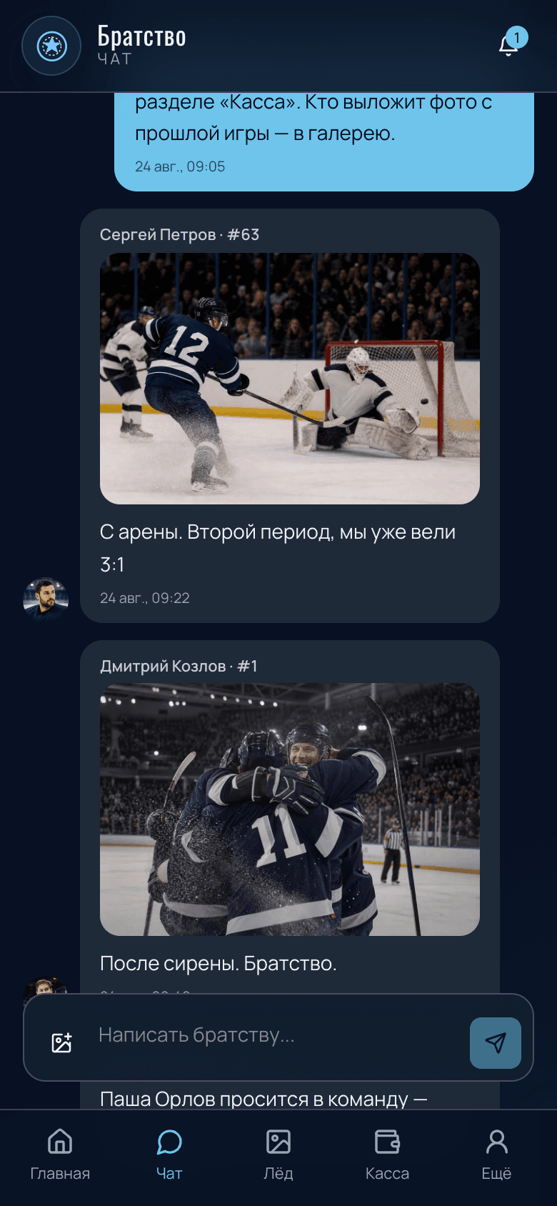 Ледовое Братство — PWA для хоккейной команды — 3