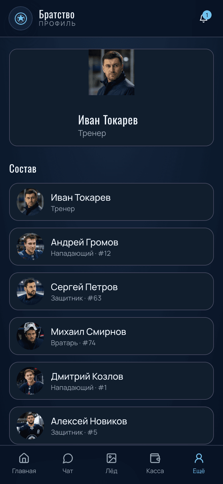Ледовое Братство — PWA для хоккейной команды — 6