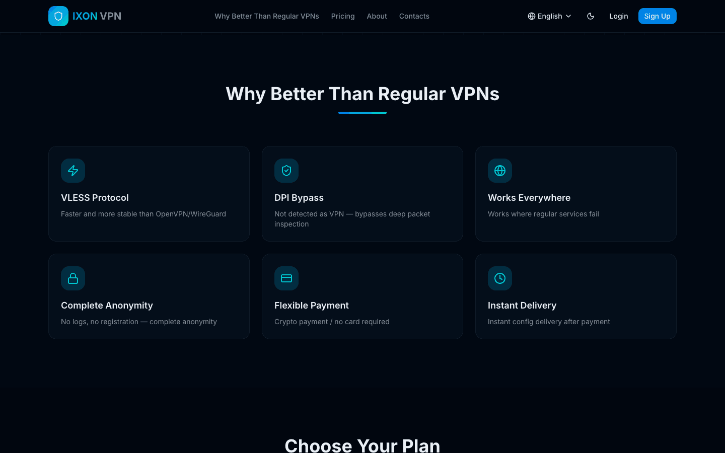 IXON VPN — лендинг премиум VPN-сервиса — 2