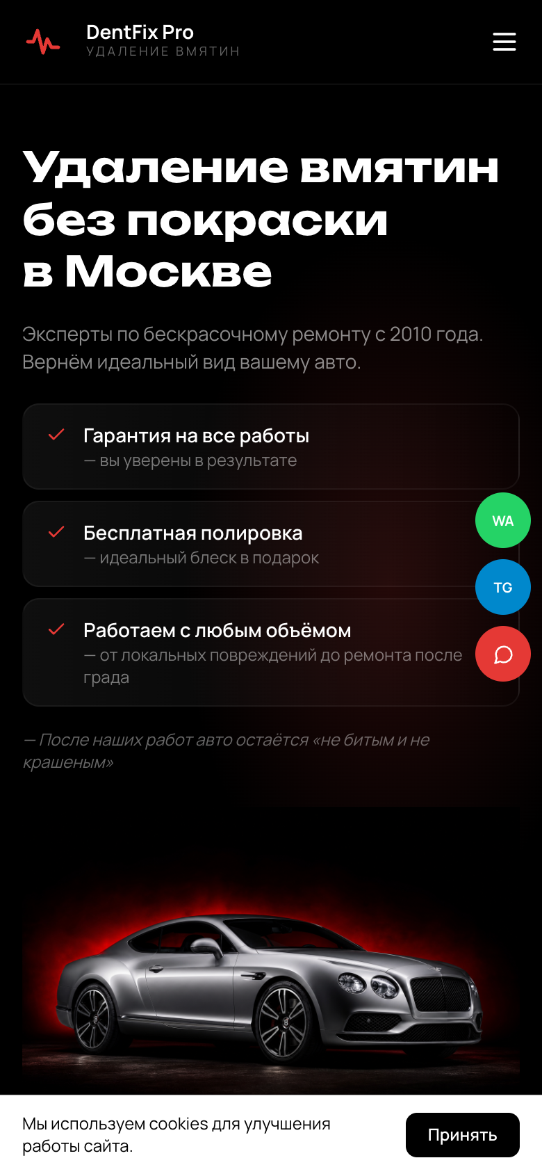 DentFix Pro — PDR в тёмном премиум-стиле — 6
