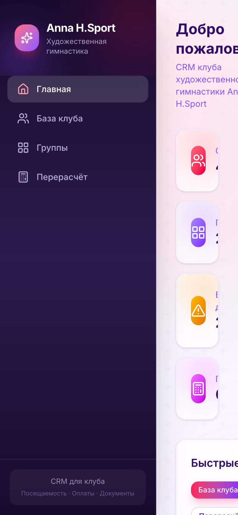Anna H.Sport — CRM клуба художественной гимнастики — 8