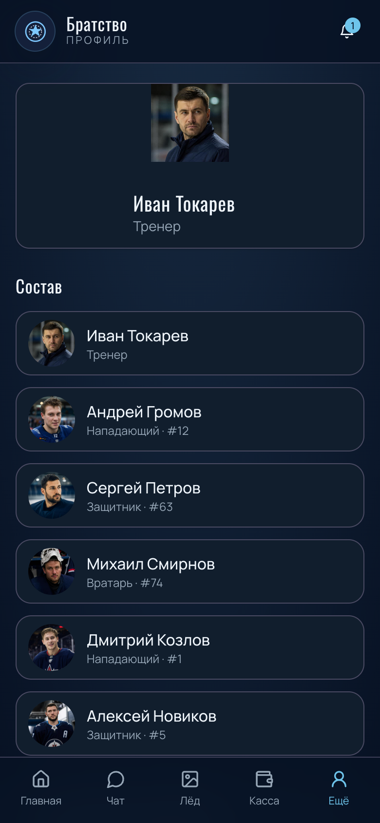 Ледовое Братство — PWA для хоккейной команды — 6